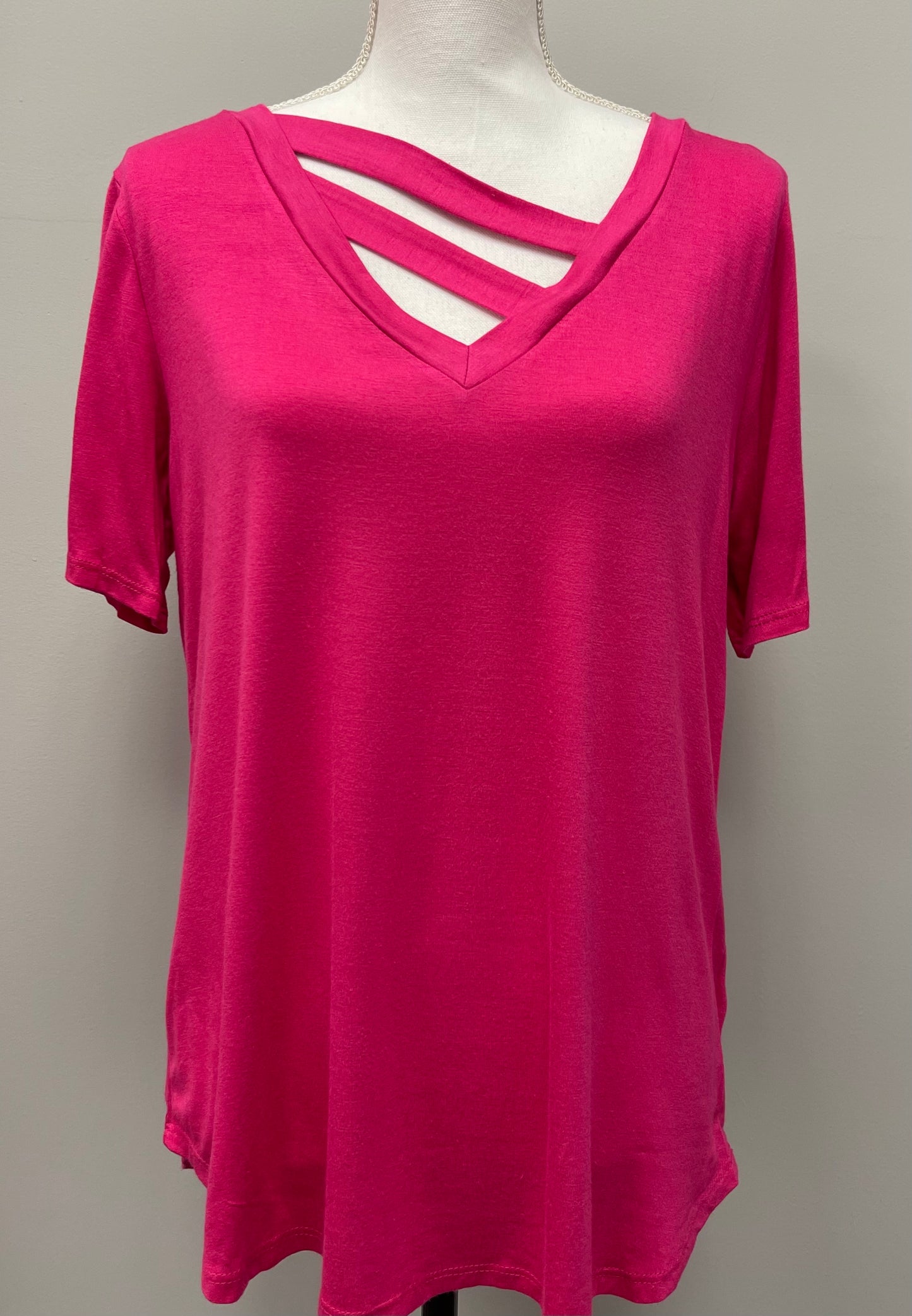 Pink Top With Neck Detail