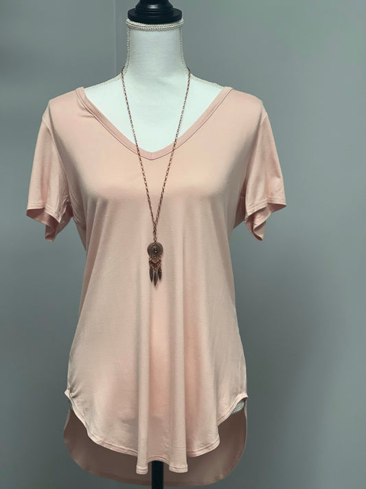 Pink V-Neck Top