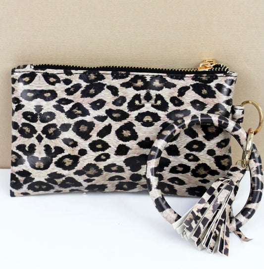 Leopard wristlet